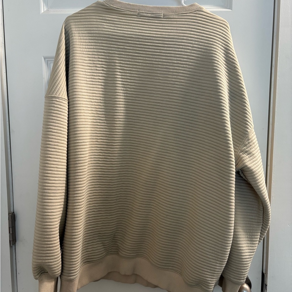 Beige Ribbed Sweatshirt - Picture 4 of 4